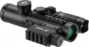 Barska 4x30 IR Electro Sight with Green Laser & LED Flashlight Combo Pack, GLX Green Laser, 140 Lumen, Light DA12188