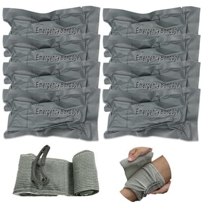 Upgrade Israeli Style Emergency Bandage, 8Pack 6" Compression Bandage, First Aid and IFAK Trauma Military (6"-8Pcs) - $33.38 (coupon price) 