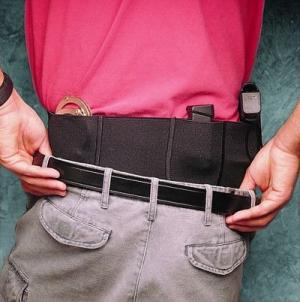 DeSantis Elastic Belly Band Holster - Ambidextrous, Black, Small - Size 24-28 060BJG1Z0 - FITS MOST AUTOS AND REVOLVERS 792695160854