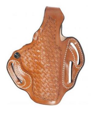 DeSantis Thumb Break Scabbard Holster - Right, Tan, Lined, Basketweave, 3 Slot 001TG82Z0 - FITS S&W 469, 669, 69-04, 69-06, 69-24, 69-26, 69-29, 39-13, 39-14, 39-13TSW