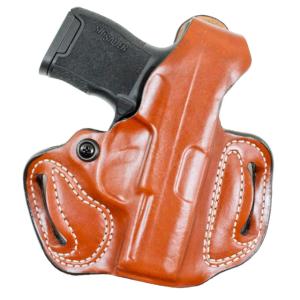 DeSantis Thumb Break Mini Slide OWB Belt Holster, Leather, RM1C, Right Hand, Plain, Tan, RM1C, 085TA1ZZ0 085TA1ZZ0