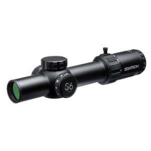 Sightron S6 Rifle Scope, 1-6x24mm, 30mm Tube, First Focal Plane, LRT IR Reticle, Matte Black, Small, 66001 66001