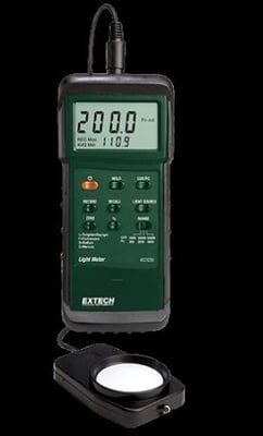 Extech Instruments Light Meter, Fc/Lux Heavy Duty W/ Holster, 407026