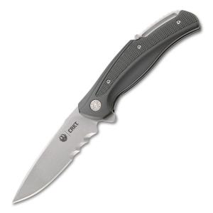 CRKT Ruger Windage with Gray Aluminum Handle and Stonewash 8Cr13MoV Stainless Steel 3.78" Partially Serrated Drop Point Blade Model R2402 794023004960