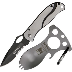 Columbia River Knife & Tool 6490EC Pazoda/Eat'N Tool Combo Part Serrated Framelock Folding Pocket Knife