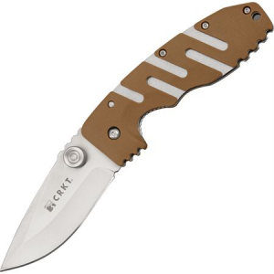Columbia River Knife & Tool 6803D Ryan Model 7 Linerlock Folding Pocket Stainless Blade Knife with Desert Tan Handles