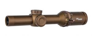 Sig Sauer Tango6T Riflescope, 1-6x24mm, 30mm Tube, Second Focal Plane, 0.5 MOA, MOA MILLING HELLFIRE Illuminated Reticle, Flat Dark Earth, SOT61236 SOT61236