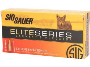 Sig Sauer Varmint & Predator 22-250 Remington Ammo 55 Grain Nosler Varmageddon Polymer Tip Box of 20 