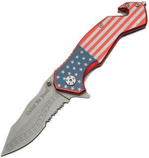 China Made USA Flag Linerlock Knife, 300235US