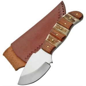 Steel Stag 7013 Bone/Wood Fixed Blade Knife with Stag Bone and Wood Handle SS-7013