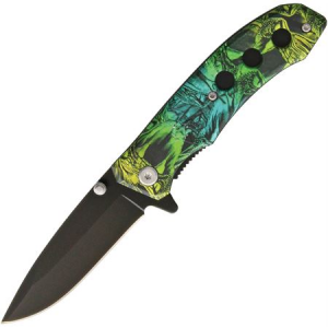 China Made Knives 300374 Venom Camo Assisted Opening Drop Point Linerlock Folding Pocket Knife