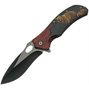 China Made 300496BE Wildlife Linerlock Bear A/O
