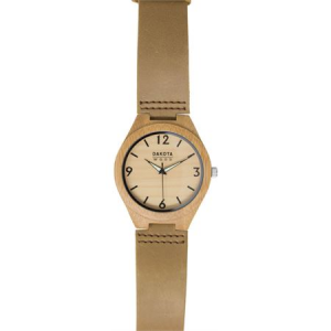 Dakota 2642 Bamboo Wrist Watch with Light Brown Leather Band