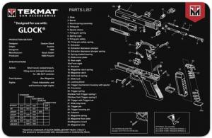 TekMat 17in Printed Gun Cleaning Mat Glock Gun Cleaning Mat, Black, TEK-17-GLOCK 804879251354