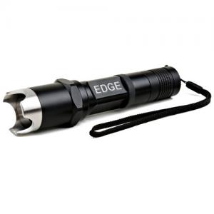 Guard Dog Security Edge, Steel Bezel 260 Lumen Waterproof Tactical Flashlight - Rechargeable LED Flashlight with Charger 804879395652