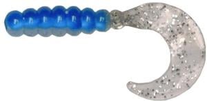 FG-223 - Big Bite Baits Fat Grub Curl Tail, 2in,, Blue/Silver, 10