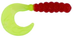 Big Bite Baits 2in Fat Grub Red Chartreuse, FG238