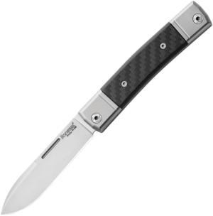 Lionsteel BestMan BM2 Slip Joint Folding Knife, 2.88 satin finish Bohler M390 stainless drop poin, Carbon fiber handle, BM2 CF