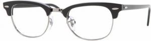 Ray-Ban RX 5154 Eyeglasses Styles - Shiny Black Frame w/Non-Rx 49 mm Diameter Lenses, 2000-4921