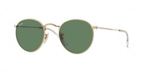 Ray-Ban Round Metal Sunglasses RB3447 001-47 - Arista Frame, Crystal Green Lenses