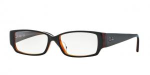 Ray-Ban RX5250 Eyeglass Frames 2044-54 - 54mm Lens Diameter Topaz Black On Red Havana Frame