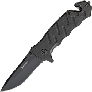 MTech Knives 424BK Skeleton Black Linerlock Folding Pocket Knife 805319054597