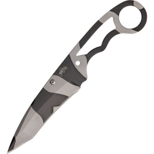 China Made Knives 4238 Neck Fixed Urban Camo Finish Stainless Blade Knife with Skeletonized Handle 805319063988