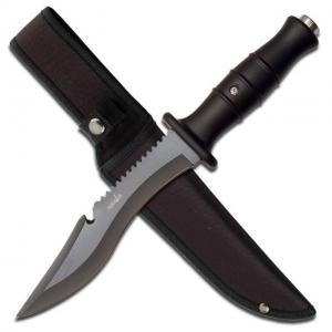Survivor Fixed Blade, 12in, Stainless Steel Blade, Rubber Handle, HK-731BK HK731BK