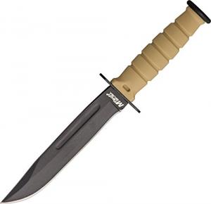 MTech USA MT-632DT Fixed Blade Tactical Neck Knife, Black Drop Point Blade with Blood Groove, Tan Handle, 6-Inch Overall 805319069225