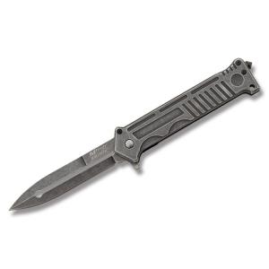 Master Cutlery MTech USA Ballistic Spring Assisted Folder with Stonewash Coated Stainless Steel Handle and Stonewash Coated Stainless Steel 3.25" Spear Point Blade Model MT-A840P 805319079491