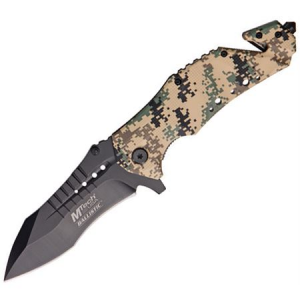 MTech Knives A845DM Black Finish Linerlock Folding Pocket Knife with Desert Camo Finish Handle MTA845DM