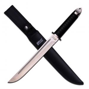 Mtech Fixed Blade, 16.5in, Stainless Steel Blade, Black Ribbon Pattern Rubber Handle, MX-8130 MX8130