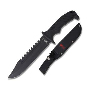 Master Cutlery MTech USA Bowie Knife with Black Rubberized Handle and Black Coated Stainless Steel 7.375" Clip Point Blade Model MT-20-57BK 805319087229