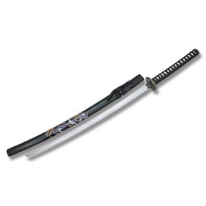 Master Cutlery Oriental Katana with Black Cord Wrapped Handle and Satin Finish Stainless Steel 26" Katana Blade Model SW-455BLD