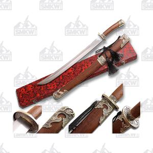SKD 20.5" Oriental Sword with Natural Wood Handle 805319120162