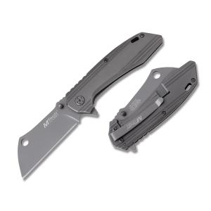 Master Cutlery MTech USA Spring Assisted Knife with Gray Coated Stainless Steel Handle and Gray Coated Stainless Steel 3.5" Cleaver Plain Edge Blade Model MT-A1001GY 805319407980