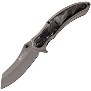 MTech A1030GY Framelock Stainless Blade A/O Knife with Gray TiNi Finish Handle