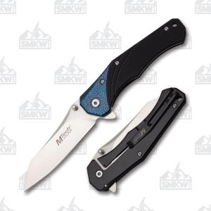 MTech USA Blue Scale Pattern Manual Folder 3Cr13 Blade G10 Handle 805319420231