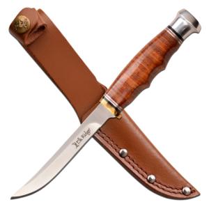 Elk Ridge Outskirt Fixed Blade Skinner Knife, 8Cr13 Stainless Steel, Drop Point, Light Brown, ER-200-30LBR ER20030LBR