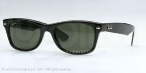 Ray-Ban Wayfarer RB2132 Sunglasses 901-58 - Black Frame, Crystal Green Lenses