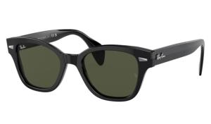 Ray-Ban RB0880S Sunglasses, Black Frame, Green Lens, 52, RB0880S-901-31-52 RB0880S9013152