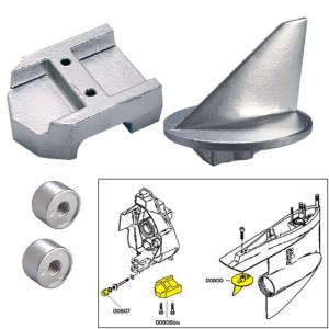 Tecnoseal Anode Kit w/Hardware - Mercury Alpha 1 Gen 1 - Magnesium, 20800MG 8059617819330