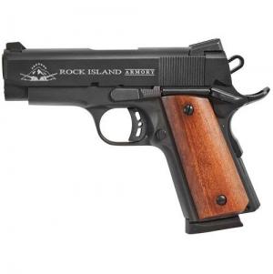 Rock Island Armory Tactical Compact 1911 Semi-Auto Pistol 51643, 9mm, 3.5 in, Wood Grips, Matte Black Finish, 8 Rd 806015516439