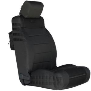 Bartact Jeep Seat Covers Front 2007-2010 Wrangler JK/JKU Tactical Series SRS Air Bag and Non Compliant, Black/Black, JKTC0710FPBB