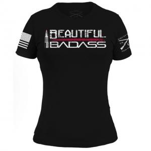 Grunt Style Beautiful Badass Tee Shirt - Women's, Black, Large, GS2615-L GS2615L
