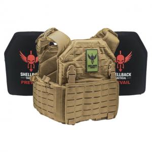 Shellback Tactical Rampage 2.0 Active Shooter Kit with Two Level IV 1155 Plates, Coyote, One Size, SBT-9031-1155-CT