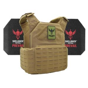 Shellback Tactical Shield 2.0 Level III Steel Plates Armor Kit, Coyote, One Size, SBT-9011-AR1000-CT