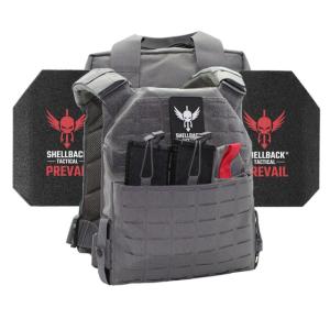 Shellback Tactical Defender 2.0 Level III Steel Plates Armor Kit, Wolf Grey, One Size, SBT-9040-AR1000-WG