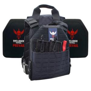 Shellback Tactical Defender 2.0 Lightweight Level IV Ceramic Plates Armor Kit, Navy Blue, One Size, SBT-9040-4SICMH-NB