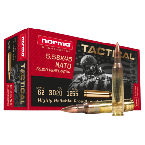 Norma 62 gr FMJ SS109 5.56x45 Ammunition, 1000 Rounds in Ammo Can - 2424042 2424042